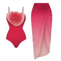 ราคา 2024 Summer One Pieces Solid Swimwear Skirt Two Pieces Sets Bathing Suit Biqunis Sets 3D Flower Beachwear Vintage Monokini (21469124615)