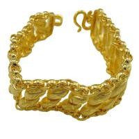 ราคา Tfine สร้อยข้อมือ6บาท6 5นิ้วงานทองเยาวราชเกลียวตัดลายตรงกลางชุบทองไมครอน24เค (358975655)