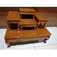 ราคา โต๊ะหมู่บูชา หน้า 5 หมู่ 4 สีไม้ ไม้กระท้อน (1372012571)
