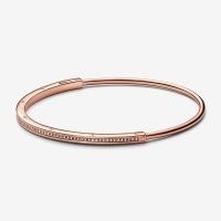 ราคา ช้อปปิ้งปลอดภาษี P เงิน925 14K Rose Gold สร้อยข้อมือ กำไล Signature Series Pavé Set Classic Bracelet ต้นฉบับแท้ (21481084176)