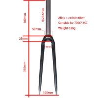 ราคา ตะเกียบหน้าจักรยานไฟเบอร์คาร์บอนเสริมตะเกียบหน้า1 1 2 28 6 39 9มม 700C 25C (21204728999)