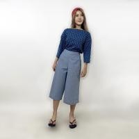 ราคา PORTLAND กางเกงขายาว Wide Legs Culottes Blue (21594281261)