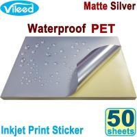 ราคา Vileed 50 Sheets A4 Print PET Matte Silver Gold Sticker for Inkjet or Laser Laserjet Printer Printable Metallic Color Foil Self Adhesive Blank Label Printer Waterproof for DIY Gift Packaging Package D