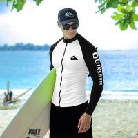 ราคา เสื้อดำน้ำสีขาวมีซิปแขนยาว การค้าต่างประเทศผู้ชายครีมกันแดดอบอุ่นดำน้ำดูปะการัง ชุดยางยืดรัดรูป (19771814393)