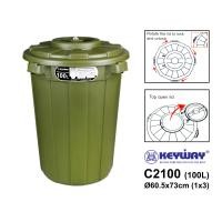 ราคา ถังน้ำพลาสติกมีฝาปิด ถังขยะมีฝาปิด 2ชั้น 100L KEYWAY รุ่น C 2100 (21485306727)
