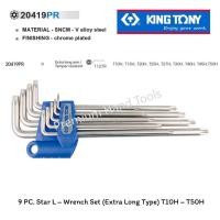 ราคา KING TONY ชุดประแจ L หัว TORX ดาว 6 แฉก มีรู ขาว ยาว ขนาด T10 T50 รุ่น KING TONY 20419PR 9 ตัว ชุด (10298835359)