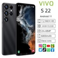 ราคา VIVQ S22 สมาร์ทโฟน RAM 16GB ROM 512GB โทรศัพท์นักเรียนหน้าจอขนาดใหญ่ 7 2 นิ้วกล้อง HD โทรศัพท์ Android 6800mAh อายุการใช้งานแบตเตอรี่ยาวนานโทรศัพท์ใหม่ราคาถูก (21203676842)
