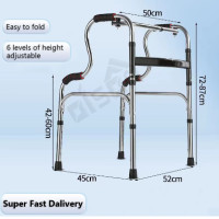 ราคา พับใน 1 วินาที อุปกรณ์ช่วยเดิน วอร์คเกอร์ เครื่องช่วยเดิน น้ำหนักเพียง 2 2kg ไม้เท้า 4 ขา ที่จับกันลื่นโค้งคู่ พกพาสะดวก walker วอล์คเกอร์4ขา ไม้เท้าคนแก่ วอกเกอร์พับได้ ไม้เท้าช่วยเดิน (21561282966)