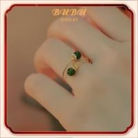 ราคา แหวนทองแท้อิตาลี 18k ของแท้เครื่องประดับหมั้นหมั้นหยก Hetian ธรรมชาติของผู้หญิง (21468413335)