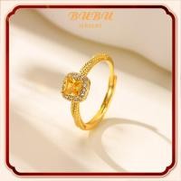 ราคา แหวนทองแท้ 18k ผู้หญิง 99 9 ก้อนน้ําตาลขนาดเล็กเครื่องประดับหมั้นเซอร์โคเนีย (21511355848)