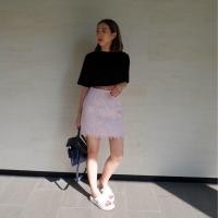 ราคา SLAY Lyla Tweet Chanel Skirt กระโปรงทรงเอผ้าทวีตชาแนล ซับในทั้งตัว เฉพาะกระโปรง (21438553074)