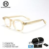 ราคา ฮาวายแฟชั่นจอห์นนีเด็ปป์ Lemtosh แว่นตาสไตล์คุณภาพสูง Acetate กรอบรอบแว่นตาการออกแบบแบรนด์กรอบสีเหลือง (7779607887)