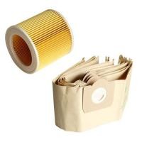 ราคา 5X Dust Bag 1X Filter for KARCHER WD3 Premium WD 3300 M WD 3200 WD3 500 P 6959 130 Vacuum Cleaner (13682330586)