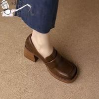 ราคา รองเท้าส้นสูงสไตล์เกาหลีสำหรับผู้หญิงใหม่รองเท้าส้นตึกแบบนิ้วเท้าเหลี่ยมแฟชั่นรองเท้าส้นสูงรองเท้าส้นตึกทำงาน (17510468088)