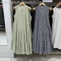 ราคา ได้ Uniqloบวบญี่ปุ่นเดี่ยวสำหรับผู้หญิงใส่ในฤดูร้อนชุดเดรสแขนกุดเส้นด้ายทอลายสก๊อตพร้อมกระเป๋าจีบกระโปรงยาว Y459246กระโปรงทรงเอ (19724656600)
