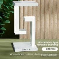 ราคา โคมไฟตั้งโต๊ะ โคมไฟอ่านหนังสือ LED โคมไฟหัวเตียง ดีไซน์โมเดิร์น มี 3 สี พับเก็บได้ USB การออกแบบแบบลอยอยู่ในอากาศ การปรับความสว่างได้ การชาร์จแบบไร้สาย พร้อมสายชาร์จ Type C (21432365144)