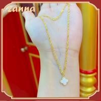 ราคา สร้อยอิตาลี ทองคำแท้ 18K สร้อยคอคลื่นน้ําโคลเวอร์ สินคเก็บเงินปลายทางได้ (21370557039)