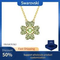 ราคา Duty Free Genuine Swarovski S925 sterling silver crystal jewelry for women Idylia pendant lucky grass green gold plated color tone (21172654855)