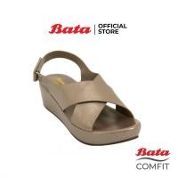 ราคา Bata COMFIT รองเท้าลำลอง SANDAL แบบสวม รัดส้น สีน้ำตาลมุก รหัส 6618844 Ladiescomfort (1344884091)