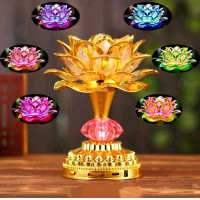 ราคา คู่เชิงเทียนดอกบัวไฟฟ้า เชิงเทียนโคมไฟดอกบัว LED มีเสียงเพลง สวดมนต์ แบบใส่ถ่าน หรือ เสียบปลั๊ก (12593888531)