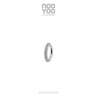 ราคา NooYoo จิวสะดือสำหรับผิวแพ้ง่าย CoCr NF Oval Belly Clicker with Row CZ สีขาว สีทอง (8705255730)