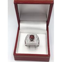 ราคา แหวนโกเมน การ์ เนต เงินแท้ 925 เคลือบทองคำขาว Cutting (15365070686)