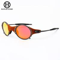 ราคา Hawaii Top XMetal แว่นกันแดดกลางแจ้งสายรัดปรับระดับได้ กรอบโลหะโพลาไรซ์ การขับรถมอเตอร์ไซด์แว่นตากันลม เลนส์กระจกสีฟ้ากรอบสีเทา UV400 (17191847396)