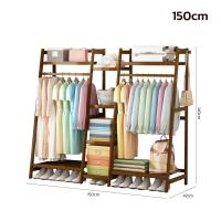ราคา ตู้แขวนผ้า ราวแขวนผ้า โครงไม้ ราวแขวนเสื้อผ้า พร้อมชั้นวางของ ชั้นวางเสื้อผ้า ราวตากผ้า ราวไม้แขวนผ้า ตู้แขวนผ้า ราวแขวนผ้า wardrobe simplemall (21397762133)