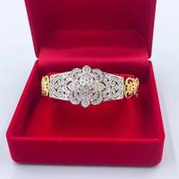ราคา สร้อยข้อมือทองฝังเพชร ลายไทยโบราณ สวย หรู ยาว8นิ้ว ทองโคลนนิ่งเหมือนแท้ ทองชุบ 0320 (21611566617)