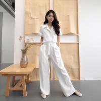ราคา Closet Crush ชุดเซ็ตเสื้อเชิ้ตแขนสั้นและกางเกงขายาว สีขาว (21527098224)