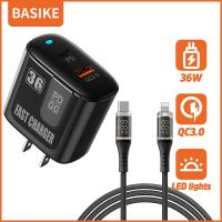 ราคา BASIKE หัวชาร์ทไว type c หัวชาร์จเร็ว 36w หัวชาร์จ PD ชุดชาร์จเร็ว QC4 0 Adapter หัวชาร์จ TYPE C usb fast charger for Samsung Xiaomi tablet (21456039440)