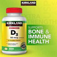 ราคา Kirkland Vitamin D3 50 mcg 2000 IU 600 Softgels Exp05 2024 (18263993599)