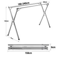 ราคา ICE FIREราวตากผ้า 240cm ราวตากผ้าพับได้ ราวตากผ้าสแตนเลส 50 กกแบกภาระ ราวแขวนเสื้อผ้า พับเก็บง่าย ยืดหดได้ X Drying Rack พร้อมส่ง ราวตากผ้าแบบแขวน (20691287386)