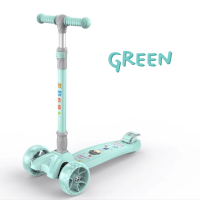 ราคา สกู๊ตเตอร์เด็ก 3 ล้อ ล้อกว้าง มีไฟ พับเก็บได้ ปรับระดับได้ สกุ๊ดเตอร์เด็ก สกูดเตอร์ขาไถ Kids Kick Scooter (18226423312)
