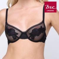 ราคา BSC Lingerie ชุดชั้นในลูกไม้เซ็กซี่ มีโครง ซีทรู รูปแบบ See Through Bra BB1453 BEBLWH (18884756625)