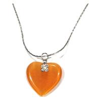 ราคา TANITTgems สร้อยคอจี้หินตาแมวรูปหัวใจสำหรับคนเกิดวันพฤหัส สีส้ม (312498)
