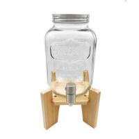 ราคา โถจ่ายน้ำหวาน โหลแก้วจ่ายน้ำ โถแก้วจ่ายน้ำมีก็อกพร้อมฐานตั้งไม้ ขนาด 4 ลิตร (20550051727)