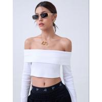 ราคา Ahalf Rib off Shoulder long sleeve crop top เสื้อครอปเปิดไหล่ผ้าร่องแขนยาว (21334311418)