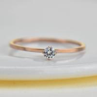 ราคา TANITTgems แหวนเกลี้ยงนากฝังพลอยไวท์โทพาสแท้เม็ดเล็กแบบชูก้านสไตล์มินิมอล (366538227)
