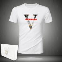 ราคา Versace apk เสื้อยืดแขนสั้นพอดีตัวสำหรับผู้ชายเสื้อผ้าเยาวชนพิมพ์ลายได้รับความนิยมแนวแฟชั่นแบบลำลองผ้าฝ้ายโมดอล (18084037123)