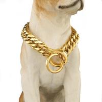 ราคา ความกว้าง18มม แข็งแรงสแตนเลสใหม่การฝึกอบรมPโซ่จูงสุนัขทองCuban Chainสัตว์เลี้ยงปลอกคอสุนัขสร้อยคอ (6504262331)