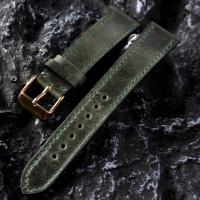 ราคา สายนาฬิกาข้อมือหนังวัวชั้นหนึ่ง18 19 20 21 22มม หนังเคลือบแว็กซ์น้ำมันสร้อยข้อมือผู้ชายวินเทจเก่าเปลี่ยนสีได้สีเขียว (19945163509)