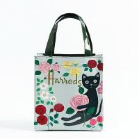 ราคา HOT Harrods กระเป๋าช้อปปิ้ง PVC กันน้ําลายแมวและดอกไม้ (19730778674)