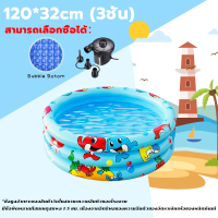ราคา การันตีคุณภาพ สระว่ายน้ำสำหรับเด็ก สระว่ายน้ำเป่าลม PVC สระน้ำขนาดใหญ่ 3 ชั้น 90 25cm Swimming Pool สระน้ำกันลื่น อ่างน้ำเด็ก ของเล่นเด็ก (21442100798)