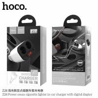 ราคา HOCO Z28 หัวชาร์จไฟในรถ 3 1A USB 2 พอร์ต มีช่องจุดบุหรี่ 2 ช่อง และจอ LED บอกสถานะ Car charger with digital display hc4 (14579983655)