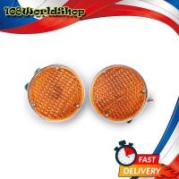 ราคา ไฟหรี่ ข้าง ทรงกลม แบบสกรู เลนส์สีส้ม 2 ชิ้น ขนาด 4 5นิ้ว Jeep ขนาด 11 5x5x11 5 จำนวน 2 Pieces Willys Jeep CJ3 CJ5 CJ6 CJ2A CJ3A CJ3B ปี1945 1975 (12375476750)