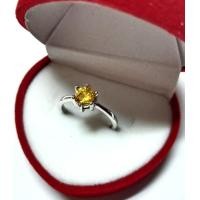 ราคา TANITTgems แหวนทองคำขาวประดับพลอยบุษราคัมเม็ดเดี่ยว 1กะรัต (4617510394)