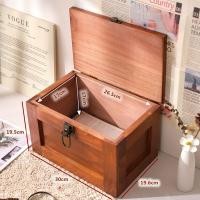 ราคา HANGDIAN จัดส่งฟรี บนโต๊ะไม้โบราณล็อคกล่องเก็บของฝาเอกสารที่กันฝุ่นกล่องเก็บของโบราณเครื่องสำอางกล่องเก็บของการจัดเก็บของเบ็ดเตล็ด (21579041347)