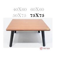 ราคา โต๊ะญี่ปุ่นลายไม้สีบีช เมเปิ้ล ขนาด 75x75 ซม 30 30นิ้ว ขาพลาสติก ขาพับได้ ft ft ft99 (1368938887)