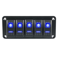 ราคา ไฟ LED สีฟ้า5 6 8แก๊งเครื่องโยกเรือแผงสวิตช์12V แผงสวิตช์กันน้ำแผงสวิทช์ทางทะเลแผงสวิตช์แผงอลูมิเนียมพร้อมช่องเสียบยูเอสบีคู่สำหรับรถยนต์เรือบรรทุกสินค้า RV (21426306731)